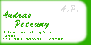 andras petruny business card